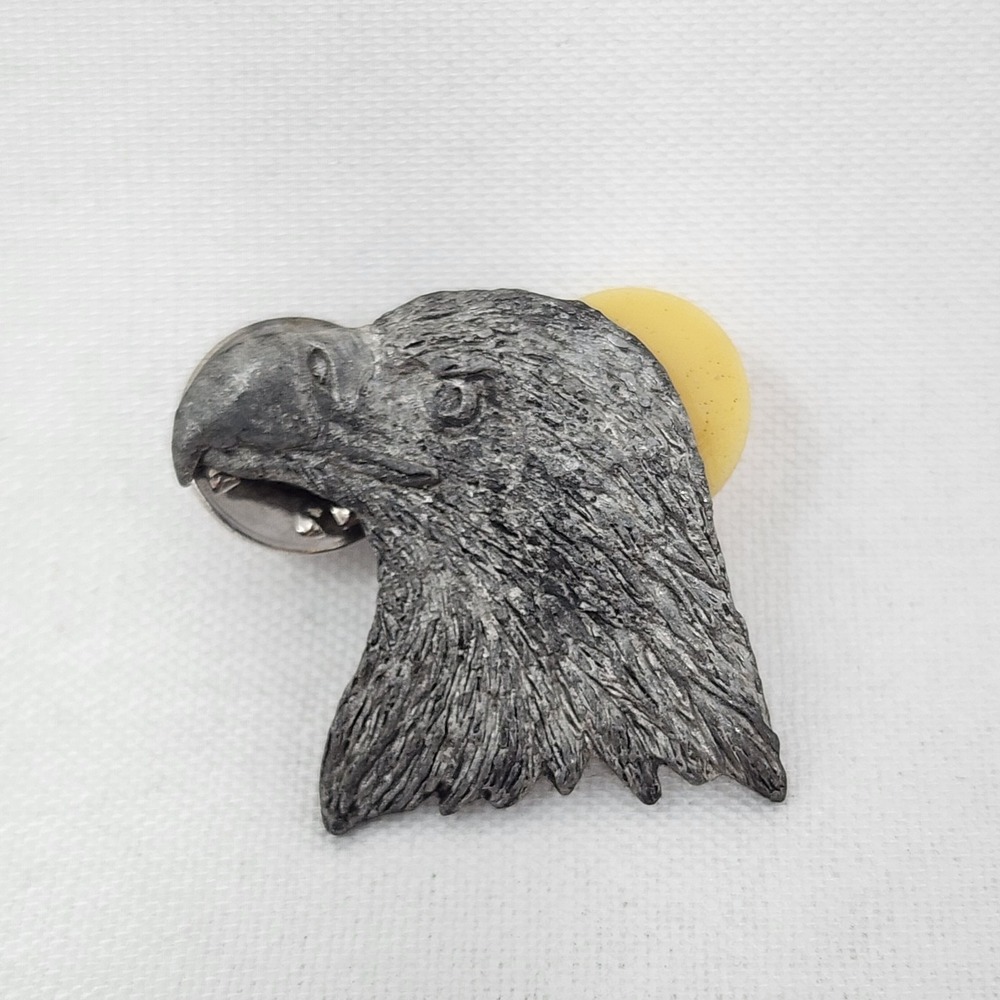 Vintage Pewter Eagle Head Pin